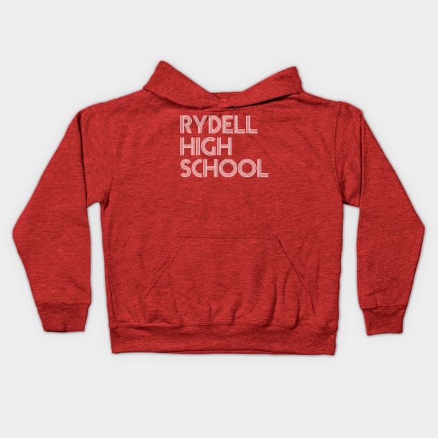 Rydell High School // Typography Design Kids Hoodie by Trendsdk